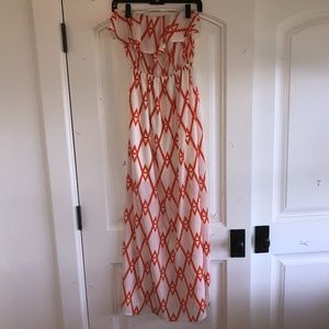 Printed Orange&White Dress